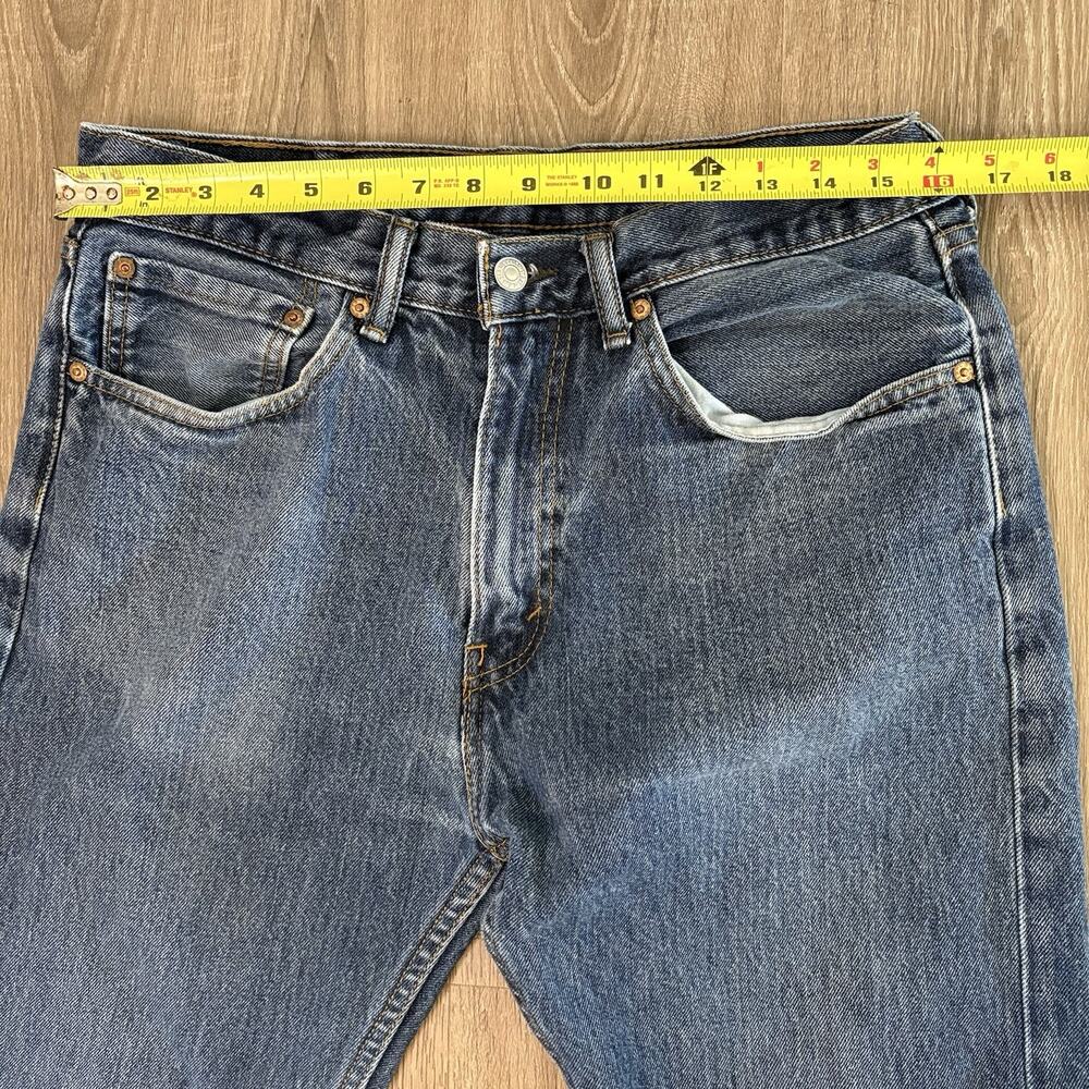 Levi’s 505 Men’s Straight Leg Jeans Blue Denim – Size 34 x 34 Classic USA Style - Picture 3 of 14
